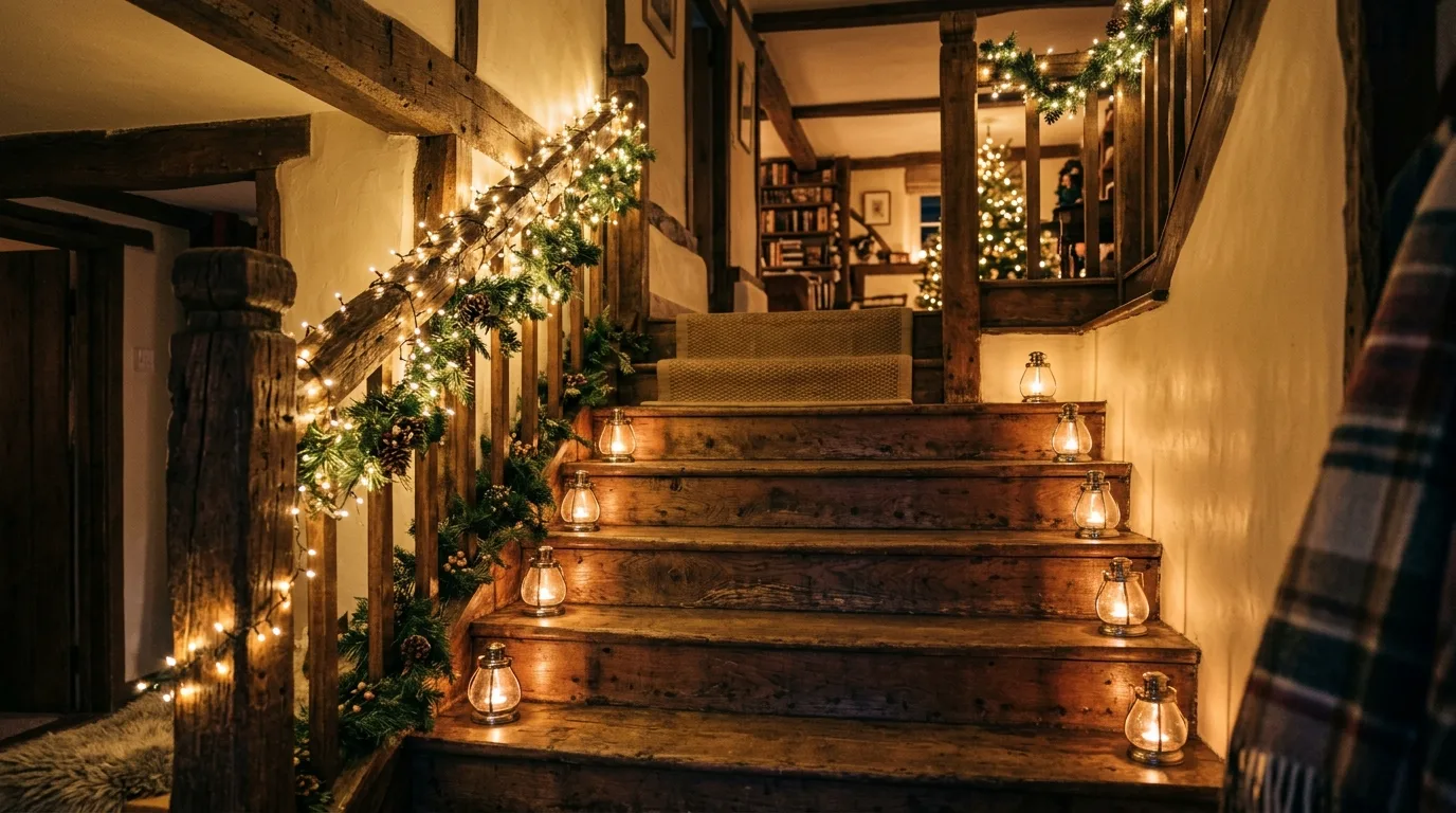 Frame windows with lighting where the house needs more charm inspiration for a holiday lit home.